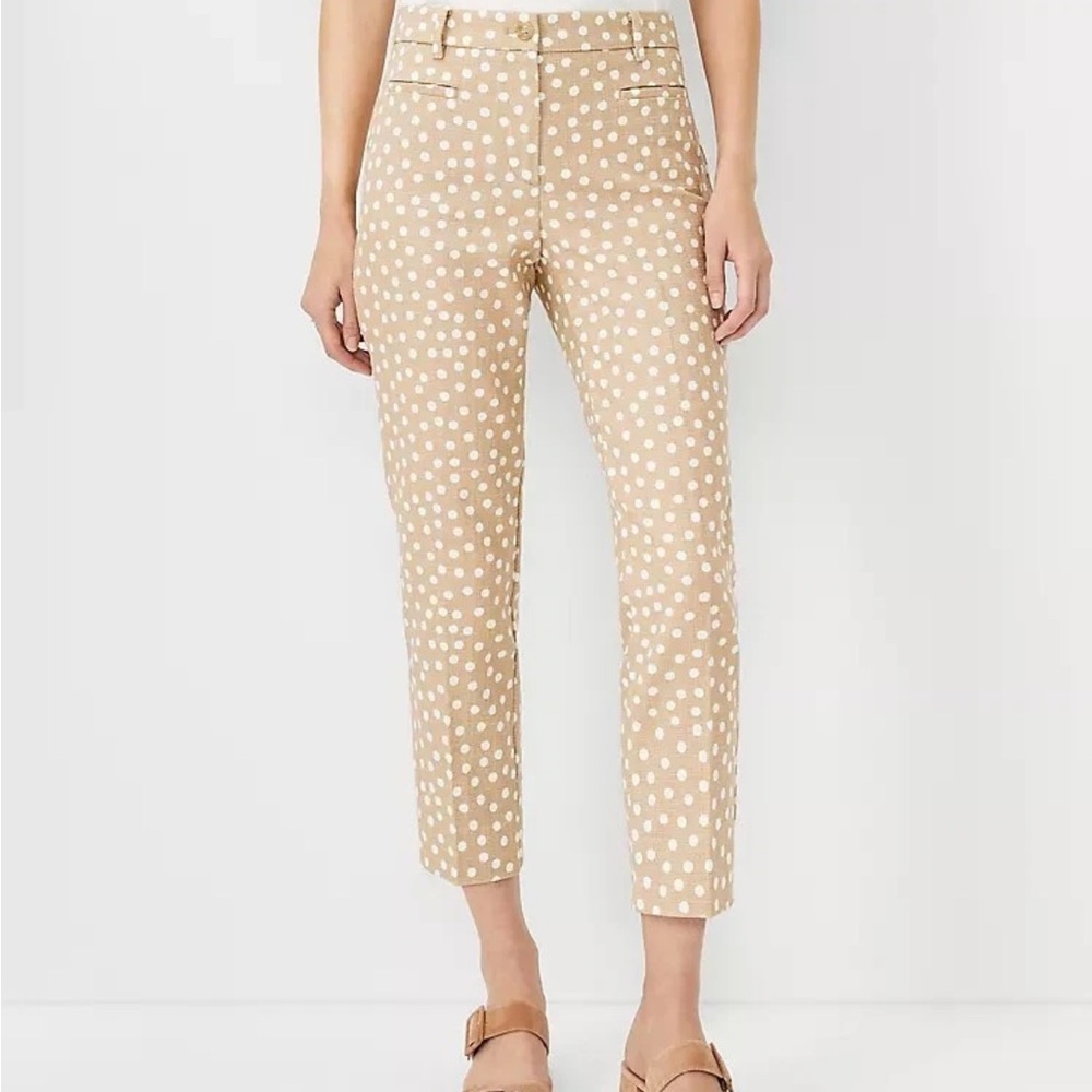 Ann Taylor Tan Polka Dot Pants